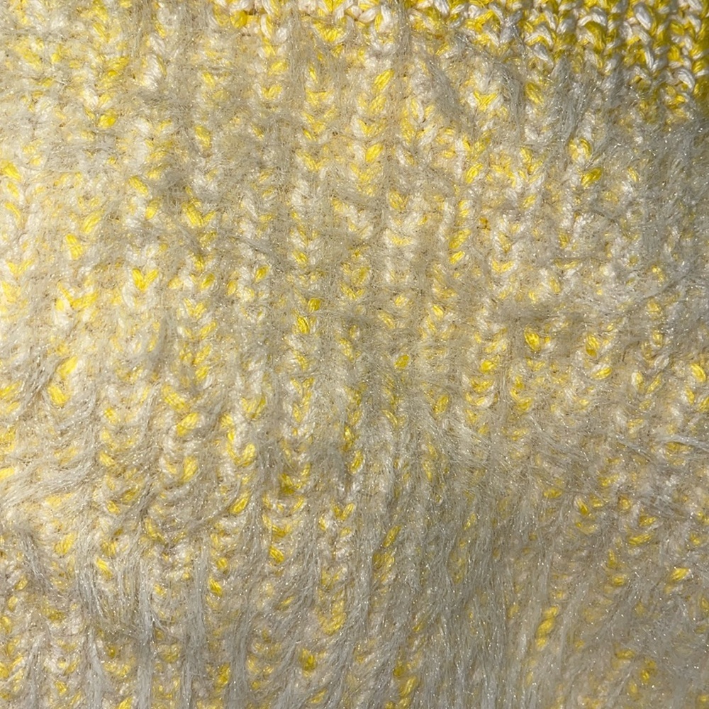 NWOT Free People Yellow Sunbright Slouchy Knit  Fuzzy Sweater - Picture 10 of 11